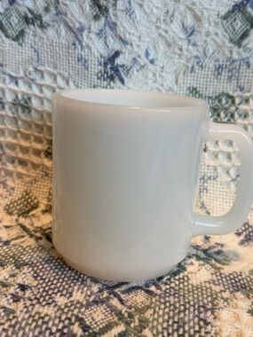 Vintage Glassbake Plain White Milk Glass Stacking Coffee Mug